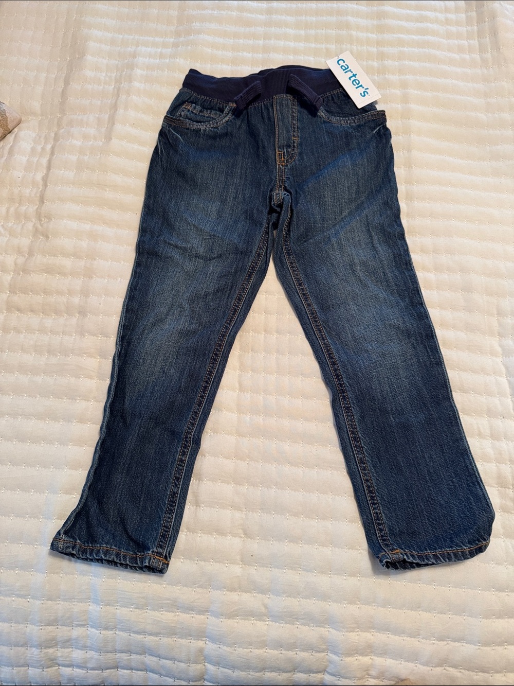 Carter's Navy Blue Elastic Waist Denim Pants size 5
